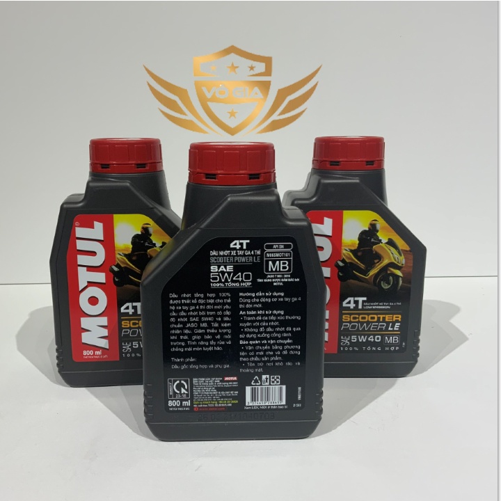 Nhớt Motul Scooter Power LE 5W40 800ml - 1L FULL TỔNG HỢP cho xe Vision AB SH Nouvo Atila..