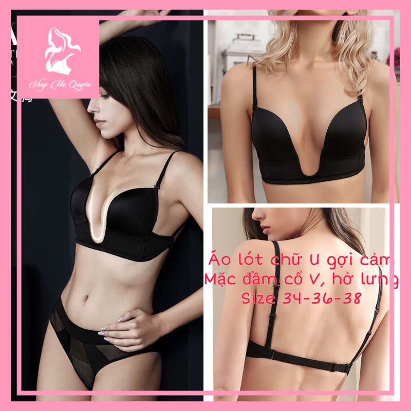 Áo lót nữ thiết kế chữ U sexy cho phái đẹp, mút 1.5cm không gọng nâng đỡ vòng 1 siêu đỉnh
