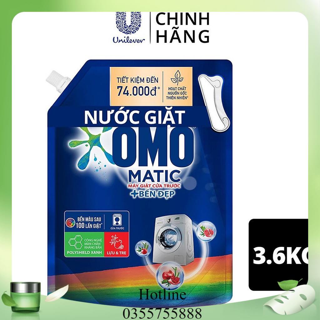 Nước Giặt Cửa Trước OMO Matic Bền Đẹp túi 3.6 kg