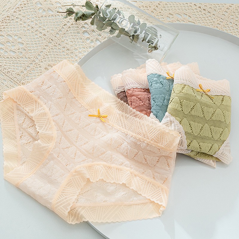 Quần lót nữ ren mềm kháng khuẩn thoáng khí chống hằn có size to P069