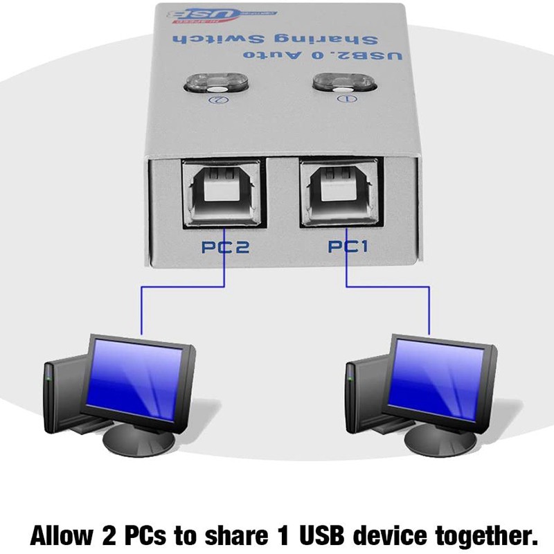 FJGEAR USB Auto Sharing Switch 2 Port USB2.0 Switcher HUB Selector Adapter for Printer Computer Scanner Keyboard | BigBuy360 - bigbuy360.vn