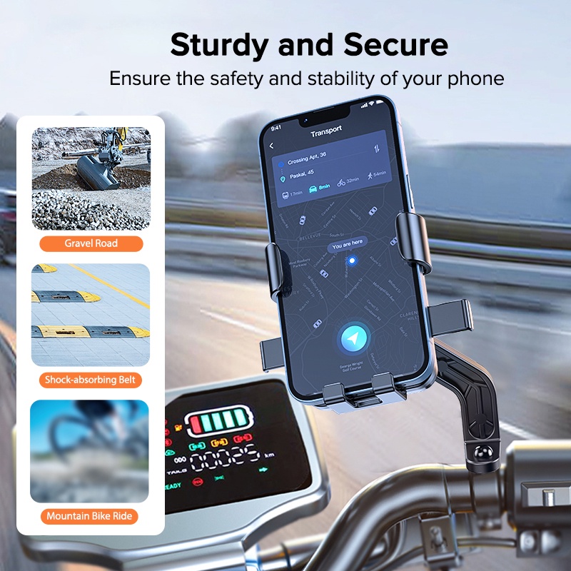 Giá đỡ điện thoại GPS QOOVI gắn xe đạp xe máy xoay 360 độ chống sốc thông dụng