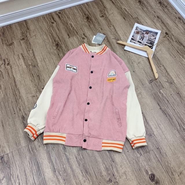 [Ảnh Thật] Áo khoác Bomber Nhung Gân phối tay thêu lô gô hot trend | BigBuy360 - bigbuy360.vn