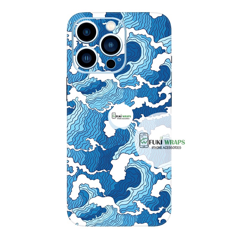 Tấm dán Skin Sóng Xanh FULL VIỀN Dành Cho13prm , 12prm , 11prm , x, xs, xr , xsm , ip11 , ip12 , ip13 - FukiShop