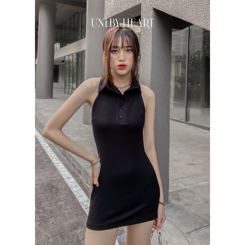 [Mã SKAMA06 giảm 8% tối đa 50K đơn 250K] Váy body nữ Polo Dress VBD018 có cổ, vải co giãn thoáng mát - Uni By Heart | BigBuy360 - bigbuy360.vn