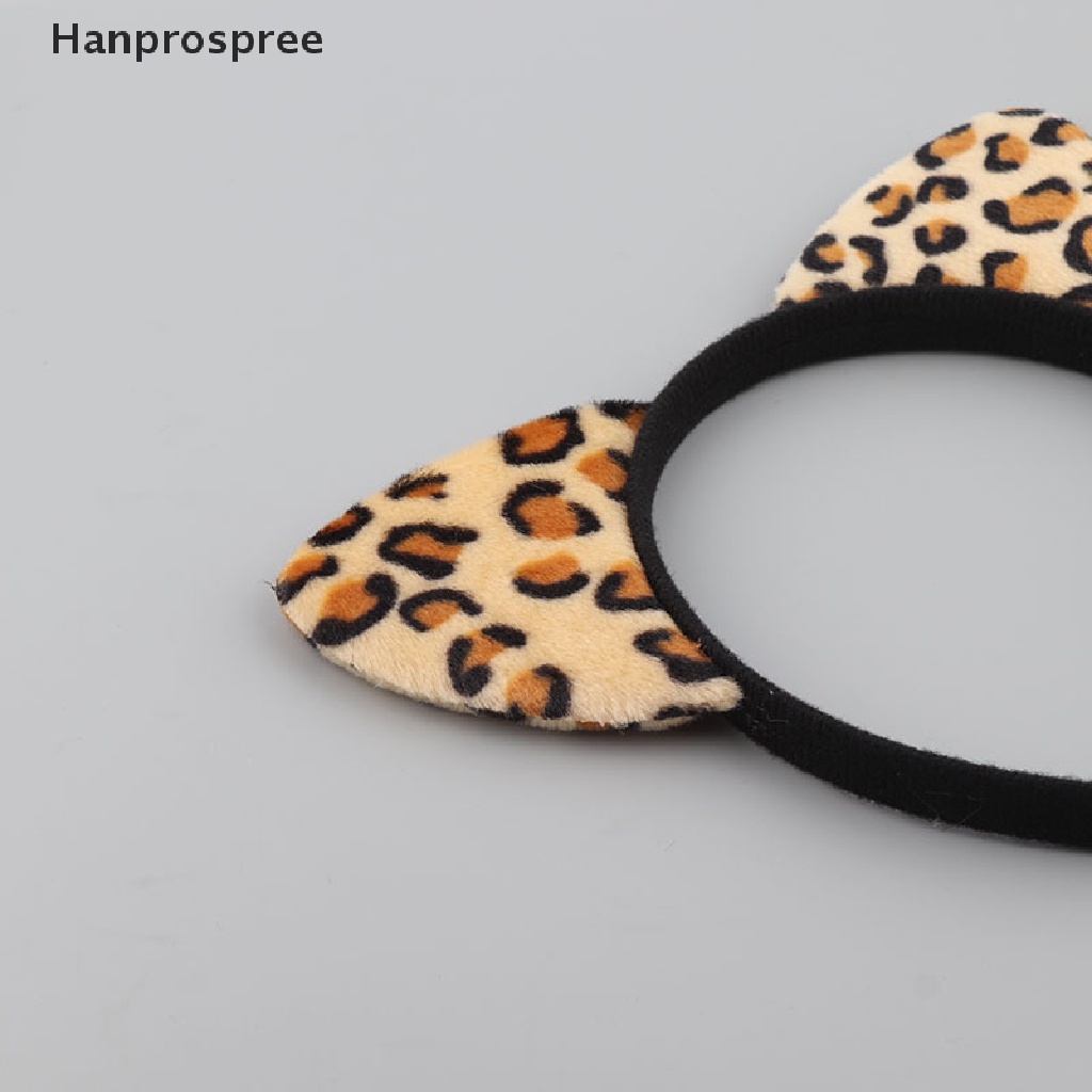 Băng Đô Cài Tóc Tai Mèo Phủ Lông Họa Tiết Da Báo / Hổ Dễ Thương Cho Bạn Gái