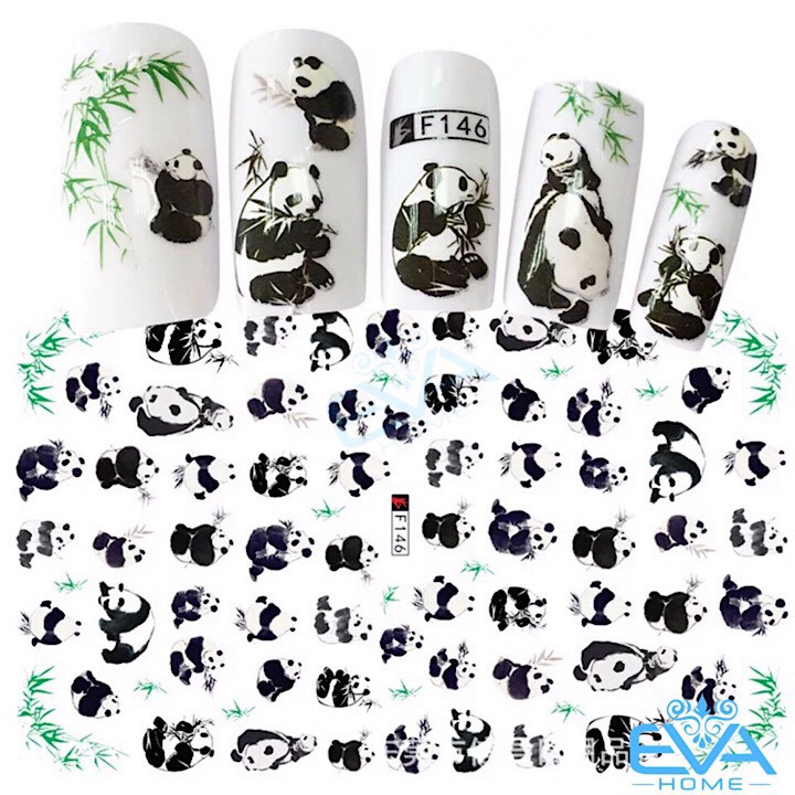 Miếng Dán Móng Tay 3D Nail Sticker Hoạt Hình Gấu Trúc Panda F146