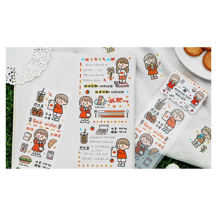 Sticker dán sổ sticker dán điện thoại anime mohamm họa tiết cô gái chàng trai dễ thương