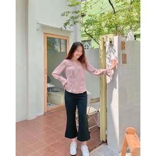 Áo vạt chéo nút bọc Freesize