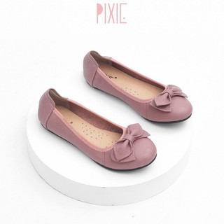 Giày Búp Bê Bệt Da Bò Thật Siêu Êm Gắn Nơ Pixie X424