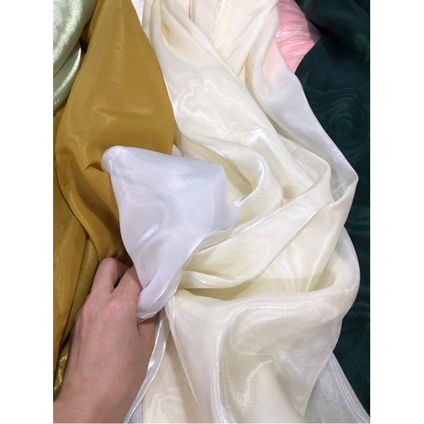 Trả hàng sau 2 ngày - Màu tím và Màu be) Áo cổ yếm vải Organza cao cấp, áo cánh tiên hở vai ( có vải lót lụa)