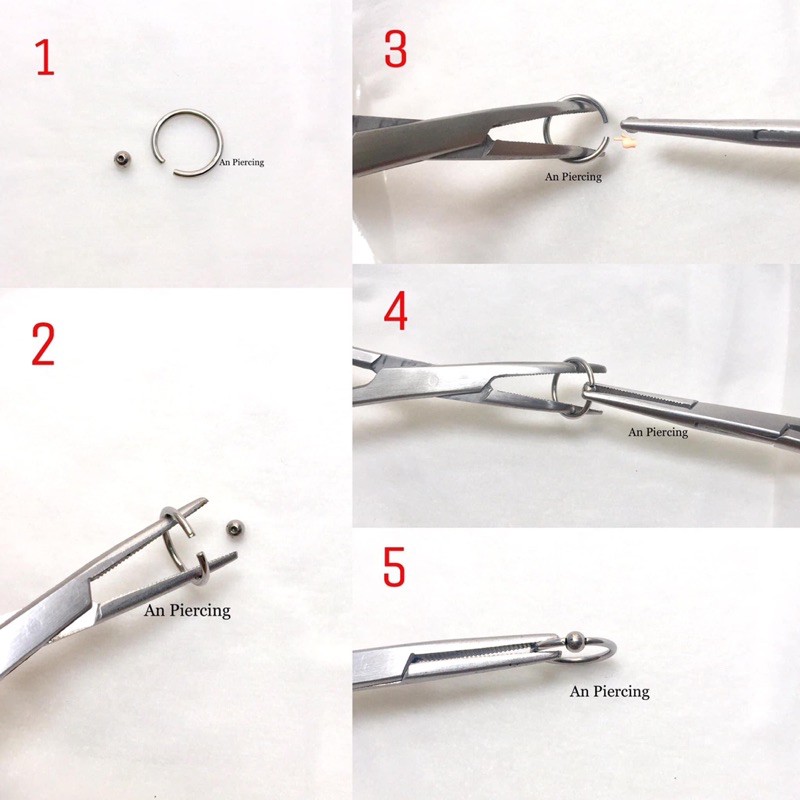 1 Chiếc khuyên vòng 1 bi JOLLY bằng thép y tế xỏ khuyên piercing