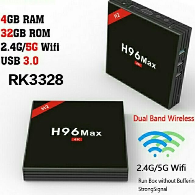 Android TV Box H96 Max Ram 4G Rom 32G