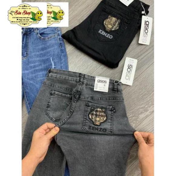 [1 NGÀY DUY NHẤT] Quần Bò Dáng Baggy Thêu Kenzo Sau Túi Cực Chất | BigBuy360 - bigbuy360.vn