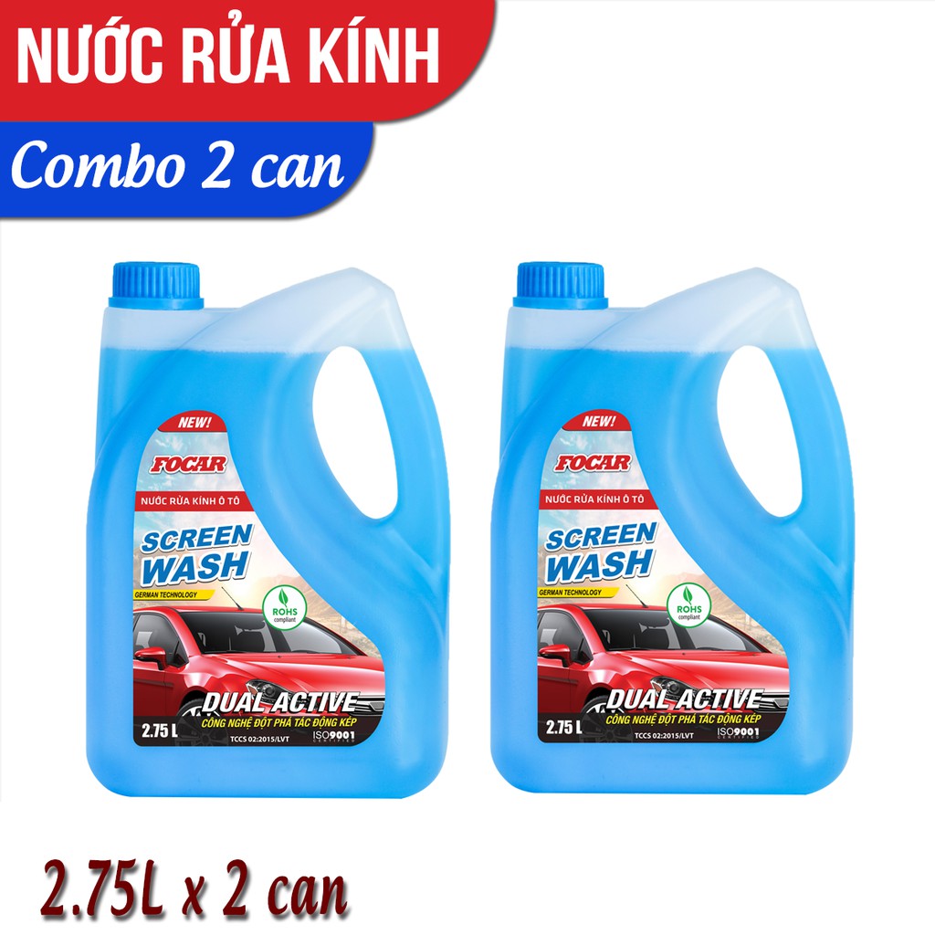 [Ship GRAB/nowship] COMBO 2 Can nước rửa kính ô tô xe hơi Focar Screen Wash 2.75L