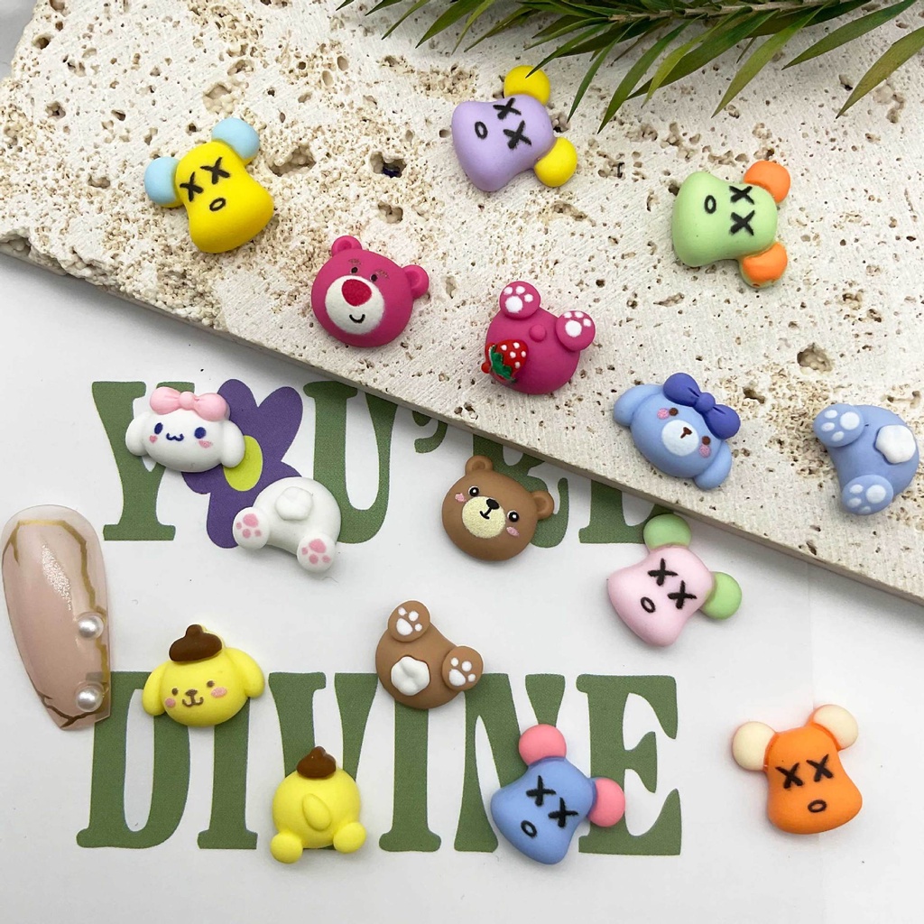 SANRIO Set 20 Phụ Kiện Trang Trí Móng Tay 3D Hình Động Vật Hoạt Hình Xinh Xắn