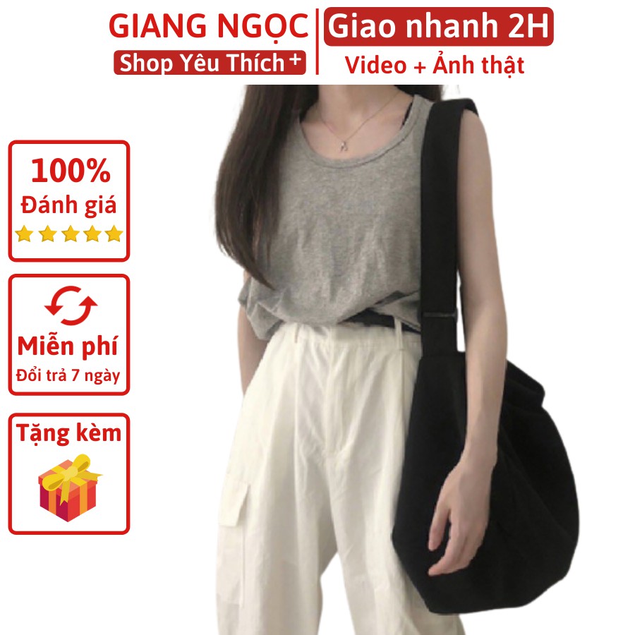 [Mã FASHIONGREEN264 giảm 10% tối đa 30k đơn từ 99k] [TẶNG MÓC KHÓA 0Đ] Túi Đeo Chéo CANVAS 2 Màu Unisex giangngoc