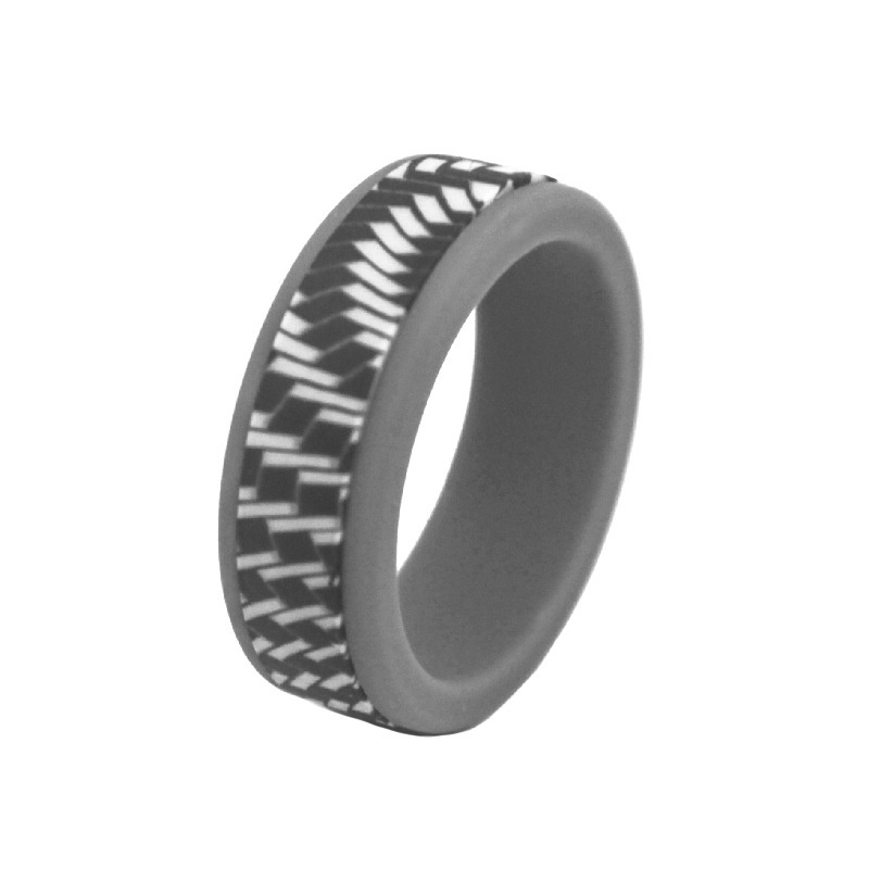 Vòng Nhẫn Thể Thao Bằng Silicon Sợi Carbon Rộng 8mm 8mm