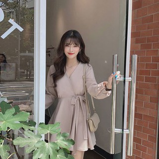 Đầm Tay Dài Kiểu Pháp Thiết Kế Thanh Lịch Cho Nữ