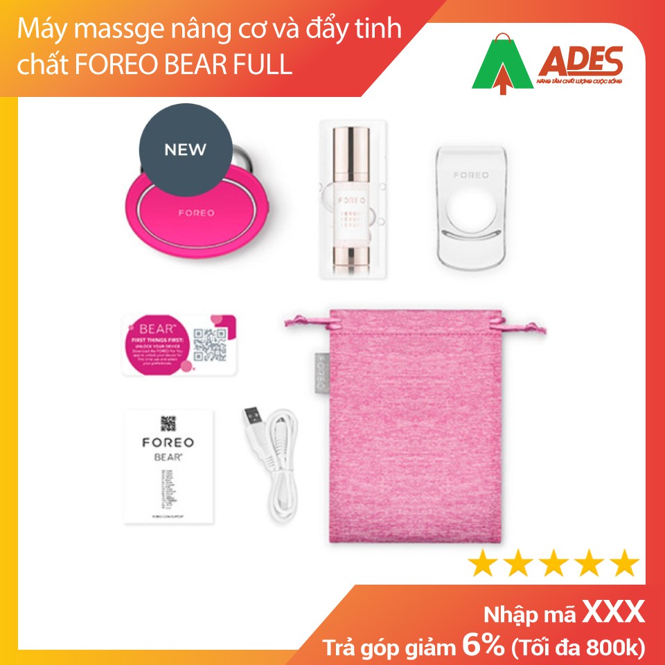 FOREO BEAR FULL - HÀNG CHÍNH HÃNG BẢO HÀNH 24 THÁNG - 1 ĐỔI 1 - Máy massage nâng cơ và đẩy tinh chất dưỡng da | BigBuy360 - bigbuy360.vn