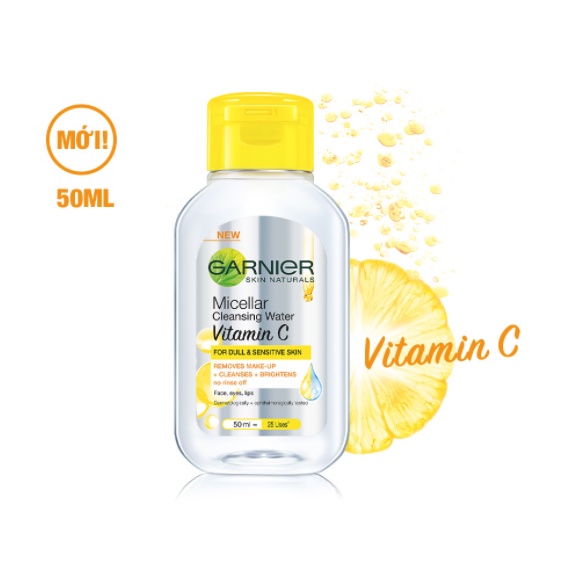 Nước Tẩy Trang Làm Sáng Da Garnier Vitamin C Micellar Cleansing Water 50ml