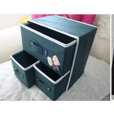Hộp vải 2 tầng 3 ngăn xinh xắn