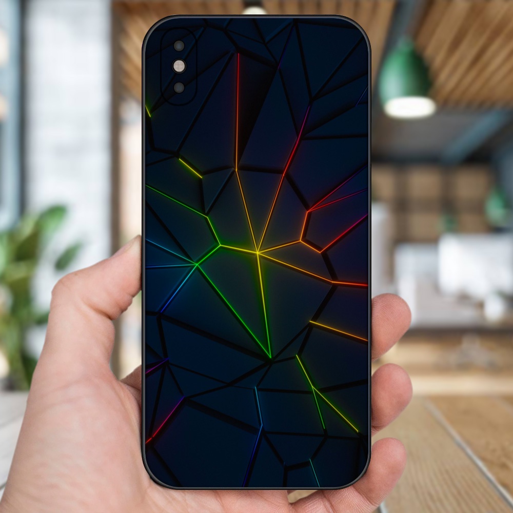 Ốp lưng iPhone Xs Max dẻo đen cạnh vuông in hình hoạ tiết 3D