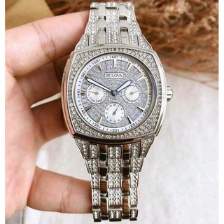 Đồng hồ nam chính hãng Bulova 96C002 - với chiếc đồng hồ nạm full đá tuyệt đẹp - Mặt số 40mm - Máy Quartz pin