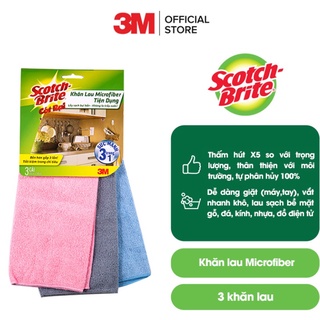 Combo 3 khăn lau đa năng scotch brite 3m 30x30cm