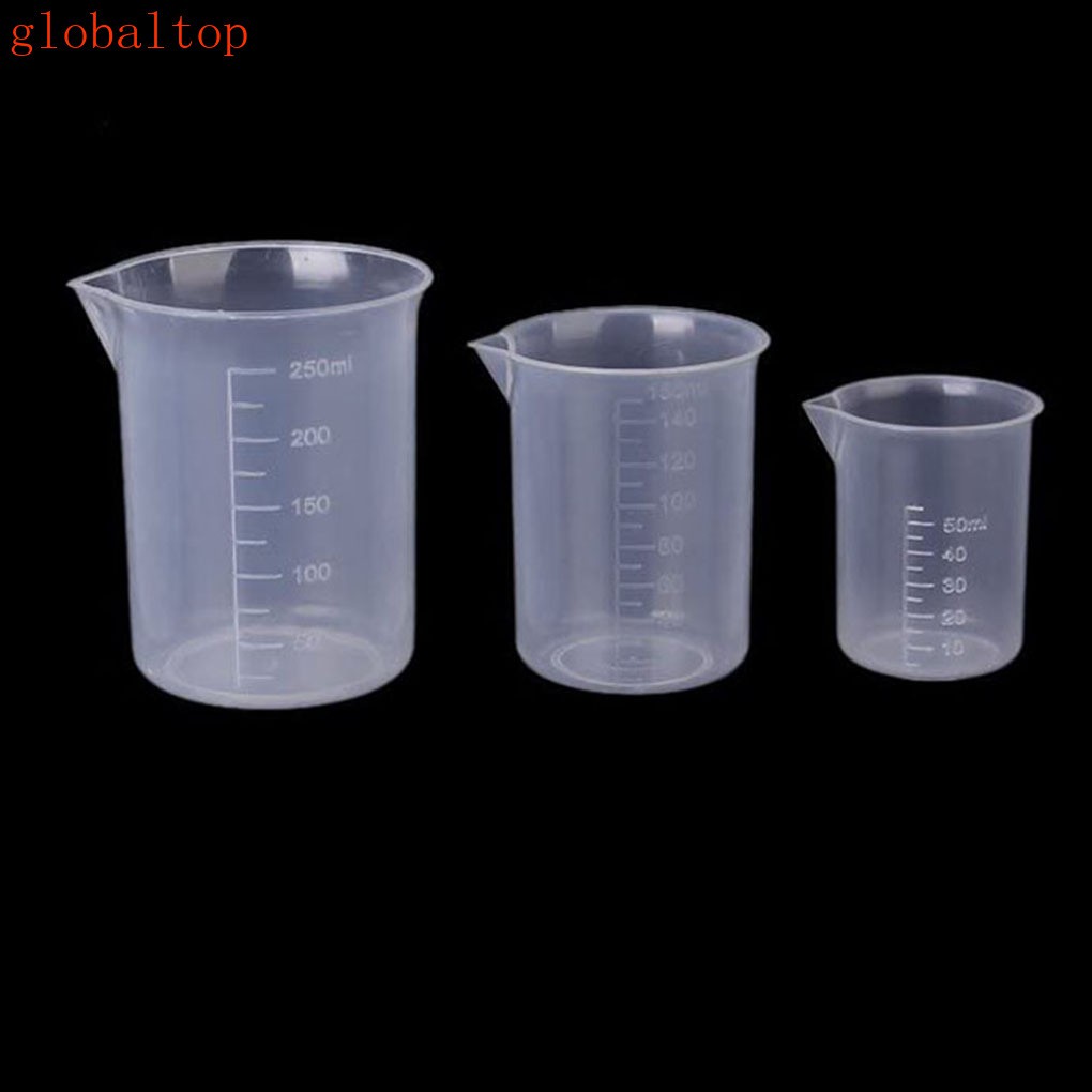 Set 3 Cốc Đo Lường Bằng Nhựa Dùng Trong Phòng Thí Nghiệm Tiện Dụng