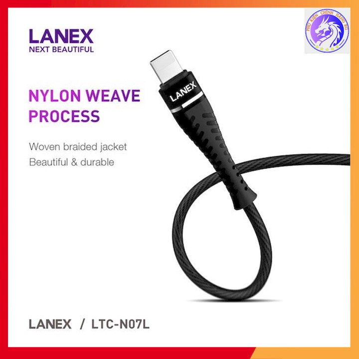 CÁP SẠC NHANH DÂY DÙ 2.1A LANEX LTC-N07L - DÀI 1.0M