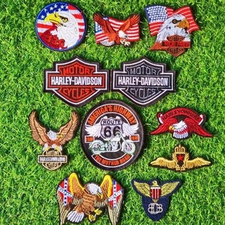 Sticker Logo Patch Ủi Hình Moto Harley Loại Cao Cấp Dùng Trong Trang Trí Quần Áo