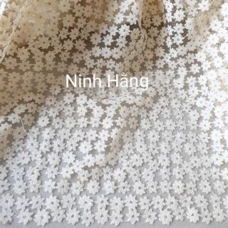 Vải ren thêu hoa xịn đẹp