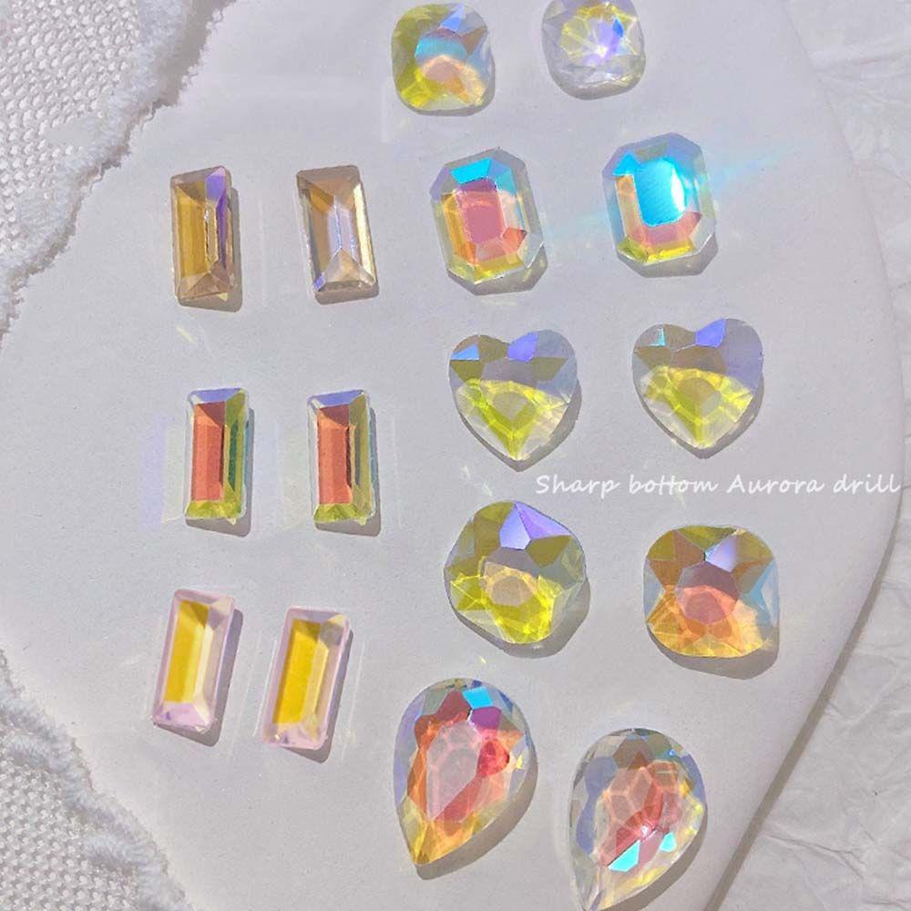 Móng Tay Giả Hình Trái Tim Bản Đồ Đại Dương|Phụ Kiện Trang Trí Móng Tay 3D Màu Sắc Xinh Xắn