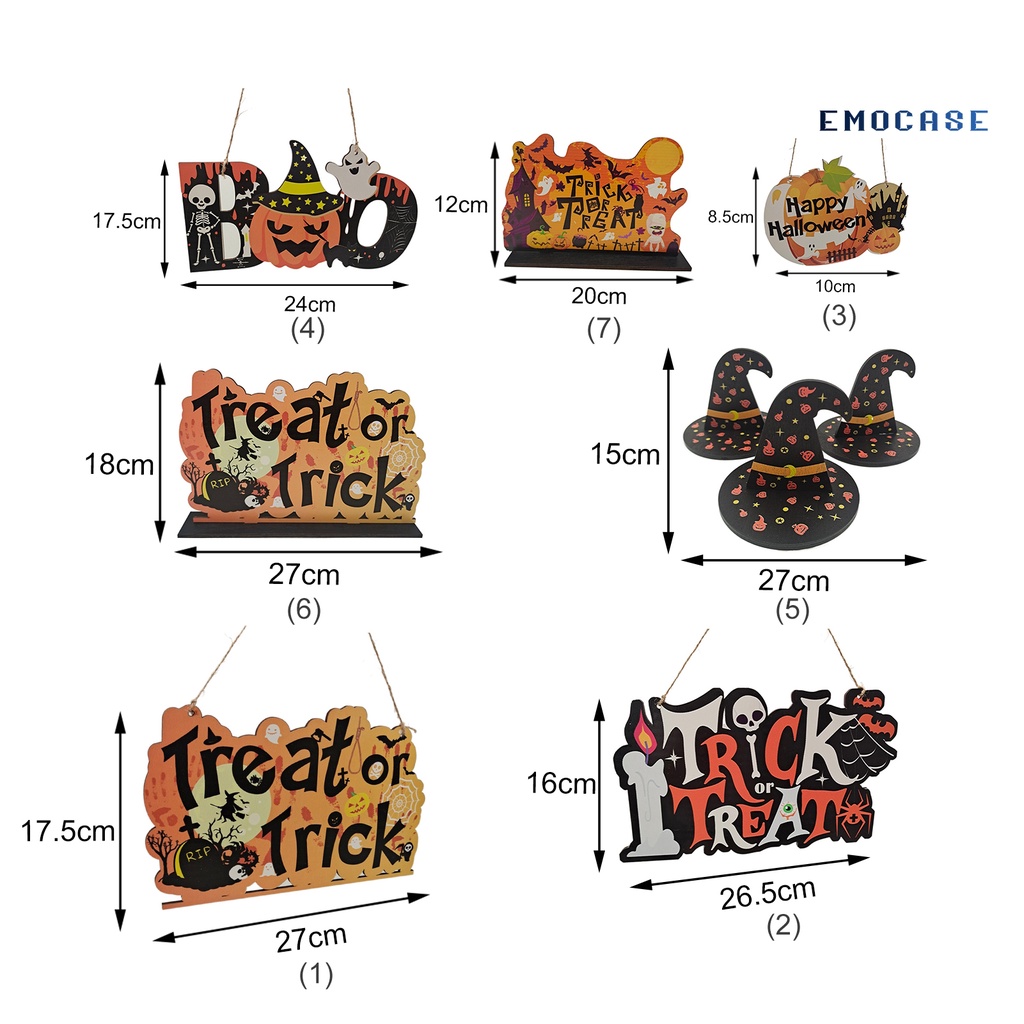 Ny-door Mặt Dây Chuyền Chủ Đề Halloween Bằng Gỗ Đáng Yêu Tinh Tế Trang Trí Tường