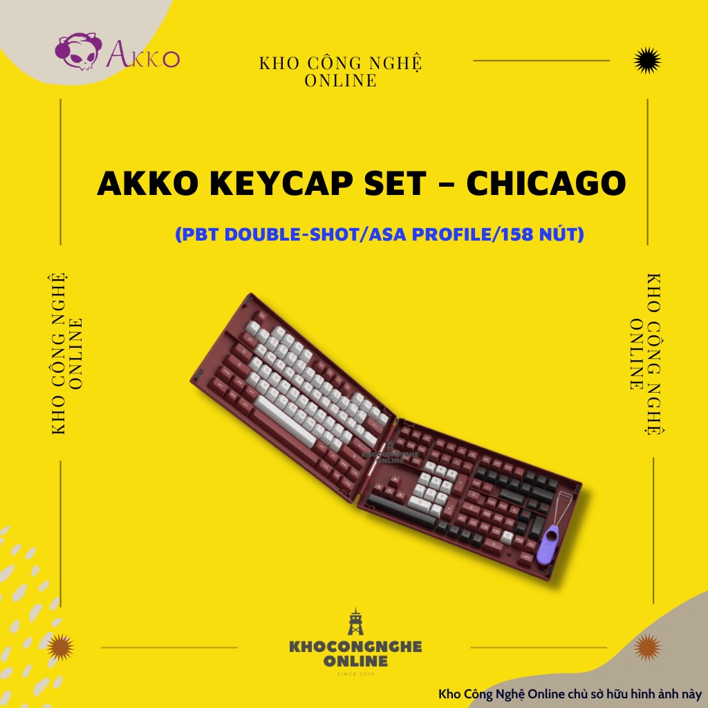 AKKO Keycap set – chicago (PBT Double-Shot/ASA profile/158 nút)