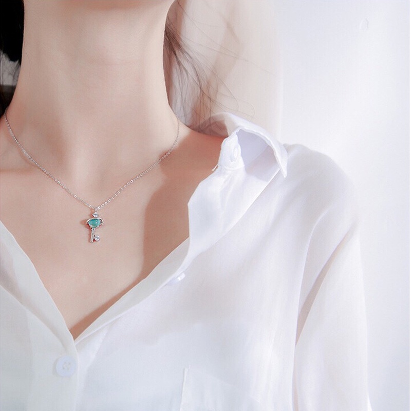 Vòng tay bạc mặt viên pha lê xanh dương phong cách hành tinh Gelang Tumpuk cho nữ