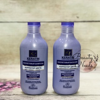 CẶP DẦU GỘI XẢ CHO TÓC MÀU TÍM HIỆU CHỈNH MÀU CHO TÓC VÀNG FLORESAN CỦA NGA