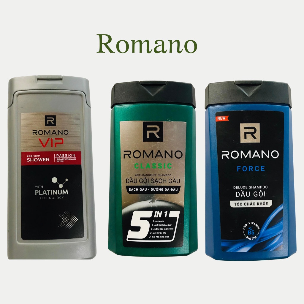 Dầu gội và sữa tắm Romano size du lịch