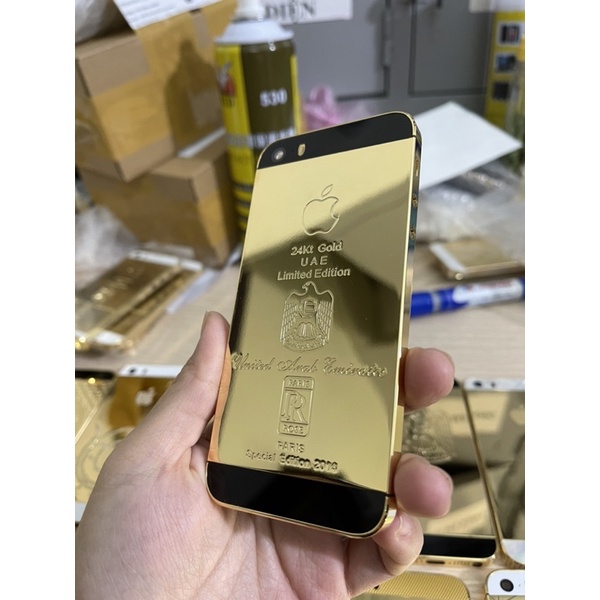 Vỏ iphone 5s/se mạ vàng gold 24k