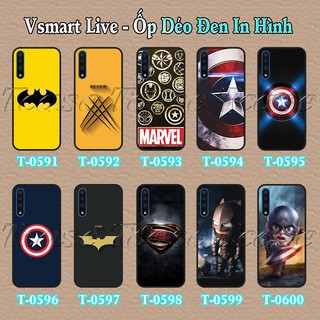 Ốp lưng Vsmart Live dẻo đen in hình Siêu Anh Hùng