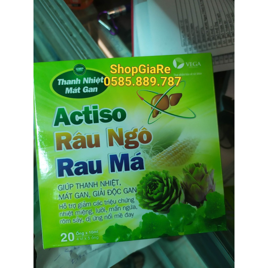 Thanh nhiệt Mát gan Actiso râu ngô rau má giải độc, mát gan, lợi tiểu, tăng cường chức năng gan, bị mẩn ngứa, mày đay