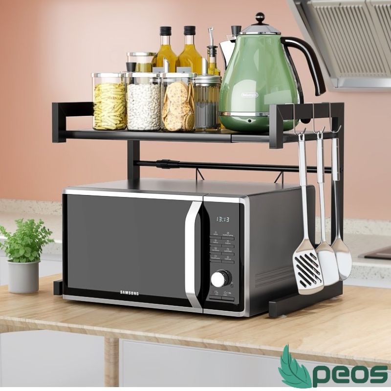 Kệ Để Lò Vi Sóng 2 Tầng Tự Thay Đổi Kích Thước, Phù Hợp Mọi Loại Lò Vi Sóng,Thép Chống Gỉ Cao Cấp
