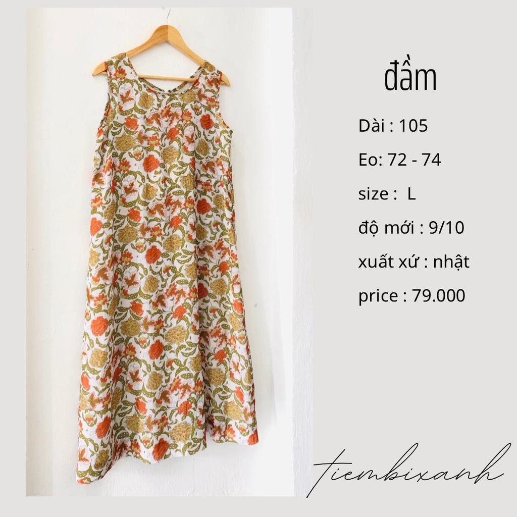 2hand- đầm dáng xuông hoạ tiết hoa đại - CV161 - tiembixanh