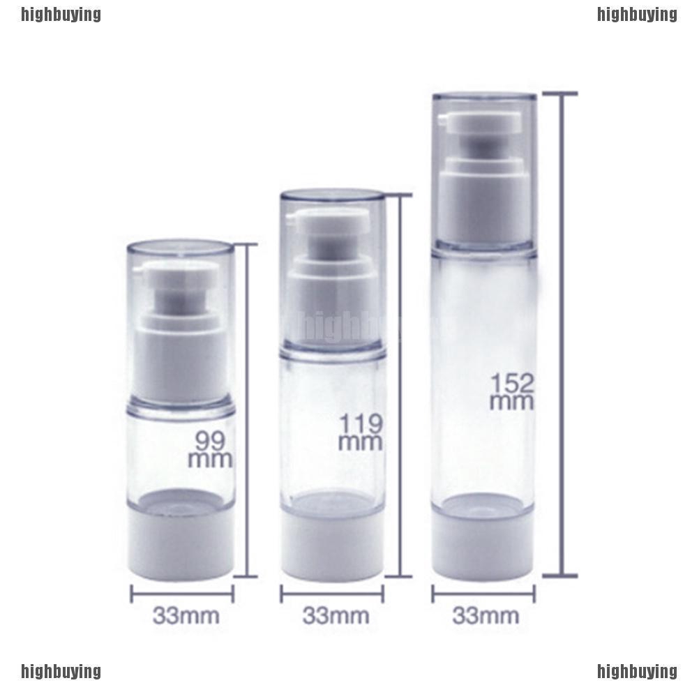 Highbuying Airless Bottle Cosmetic 15ml 30ml Pump Cover Skincare Empty