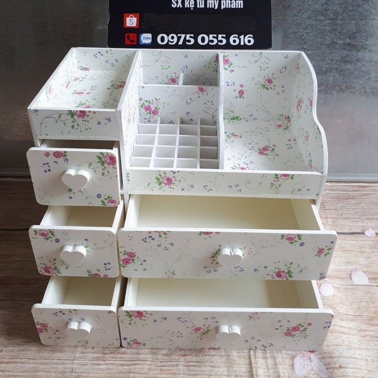 kệ tủ đựng mĩ phẩm XL max 35cm màu hoa nhí núm tim siêu to