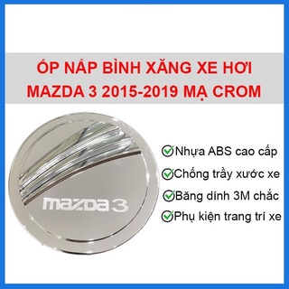 Ốp nắp bình xăng xe mazda 3, mazda3 2015-2019 mạ crom cao cấp - loại 1
