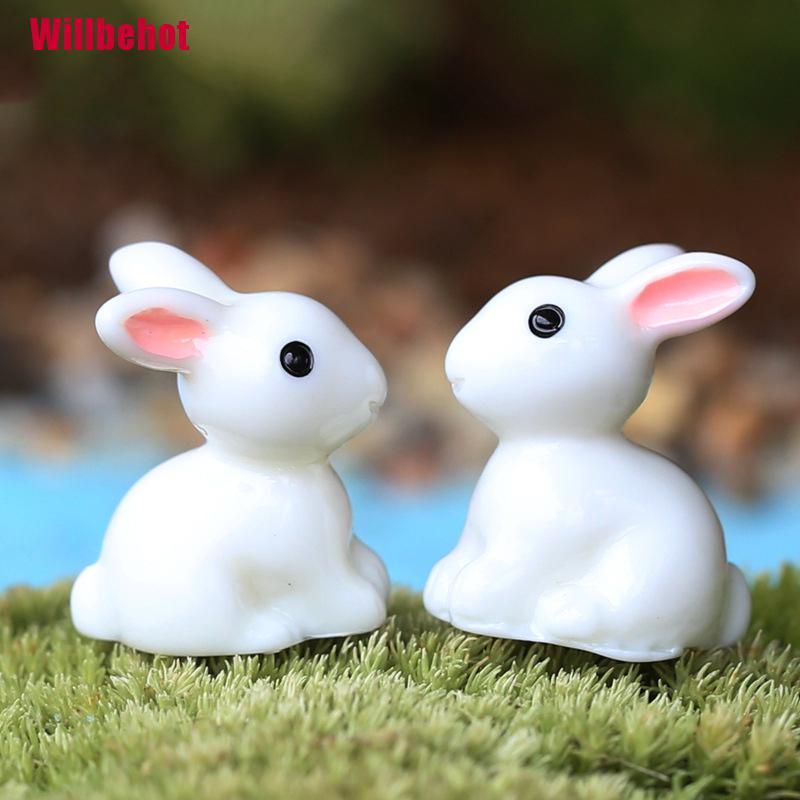 Bộ 2 Bức Tượng Thỏ Mini Trang Trí Sân Vườn