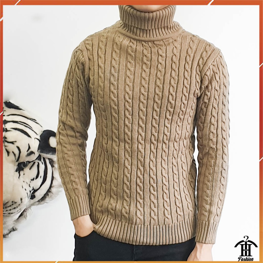 Áo len nam cổ lọ vặn thừng sợi len dày dặn ấm áp kiểu dáng hàn quốc AL114 | BigBuy360 - bigbuy360.vn