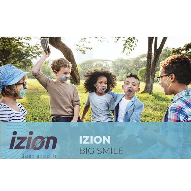 Khẩu trang trong suốt Izion cho bé - van nhiều màu (tích hợp miếng lọc diệt khuẩn Germagic - phát minh vàng 2018 Geneva)